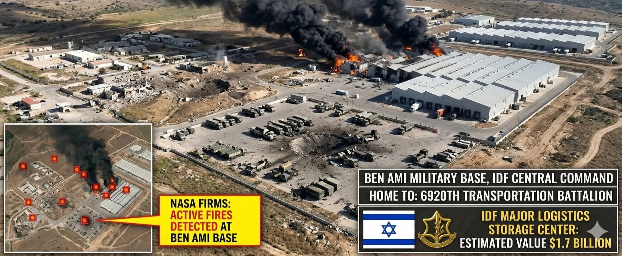 ඊශ්‍රායලයේ බෙන් අමි කඳවුරට ඉරානයෙන් මිසයිල ප්‍රහාරයක්..