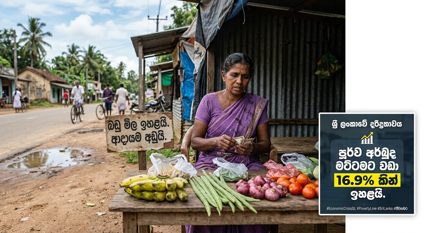 "Poverty in Sri Lanka is 16.9% higher than pre-crisis levels."