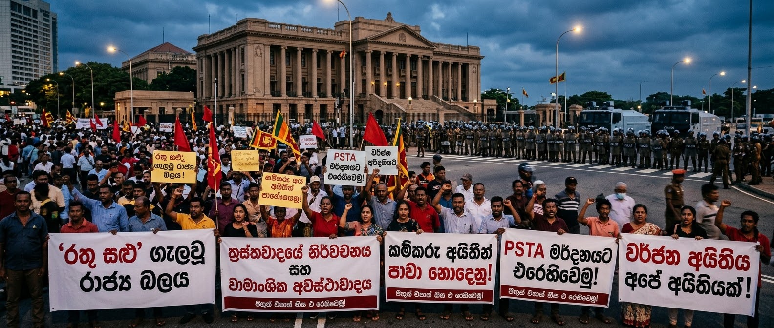 ‘රතු සළු’ ගැලවූ රාජ්ය බලය.....